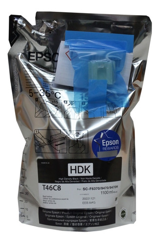 Tinta Epson Ultrachrome Ds Negro Hdk T46c8 