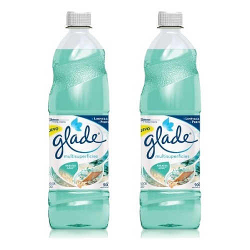Limpia Piso Liquido Aroma Paraiso Azul 900ml Glade Pack X2u