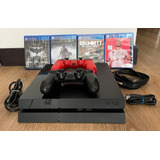 Ps4 De 500gb + 2 Controles + 4 Juegos Físicos Originales