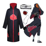 Naruto Akatsuki Capa Nube Roja+diadema+anillo+collar