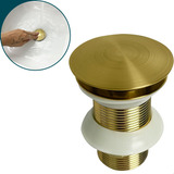 Valvula Ralo Pia Click Dourado Escovado 1 1/4 Inox Banheiro