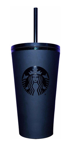 Starbucks Vaso Frío Acrílico Negro Mate Con Logotipo Y Borde