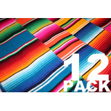 Set De Caminos De Mesa Sarape Mexicano 37 Cmx 2.10 M 12 Pack