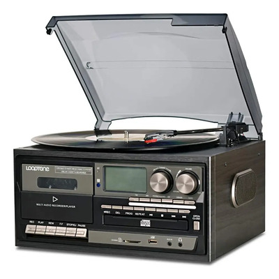 Tocadiscos Looptone Con Bluetooth Am-fm, Cd, Casete, Negro | Meses sin interés