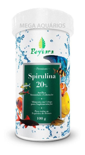 Ração Suplemento Peixe Betta Realça Cor Spirulina 20% 100g