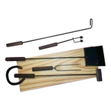 Kit Asador Juego Parrilla Set Asado Tabla Grabada Dia Padre