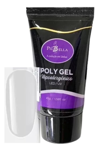 Polygel Piu Bella Clear 45g Lançamento Unhas Alongamentos