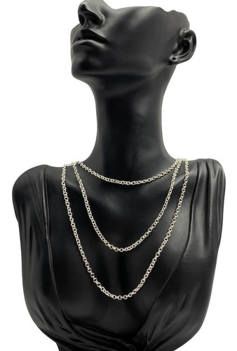 Colar De Prata 925 Trio De Colares Delicada Choker Banhada 