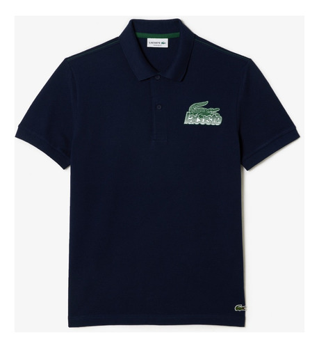 Playera Lacoste Polo Azul Logo Verde Lacoste  Ph5076