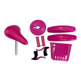 Kit Acessórios Bicicleta Bike + Banco Selim Aro 16 Pink