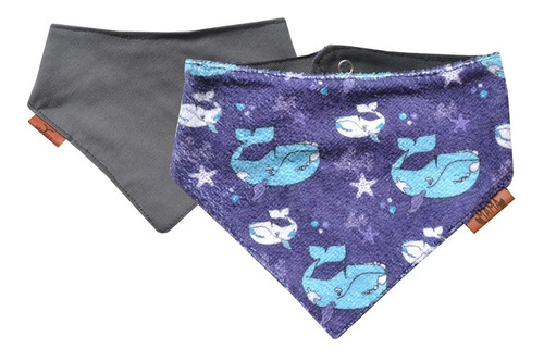 Babero Bandana Reversible Ilustrado A Mano