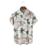 Camisa Hawaiana Unisex Con Estampado De Palmeras, Camisa De