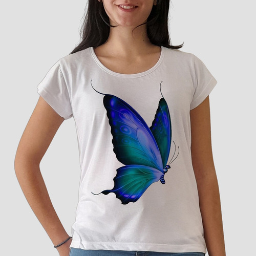 Remera Mariposa Insectos Animales Mujer Purple Chick