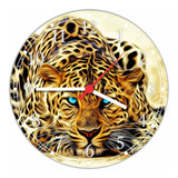 Relógio De Parede Grande Leopardo Animal Com 50cm Sala G00