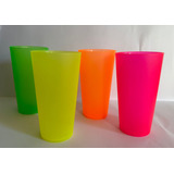Pack 20 Vasos De Plástico Reutilizables Colores Fluor