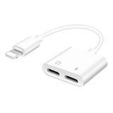 Adaptador iPhone Audífonos Y Cargador 1x2 Para Carga Y Audio