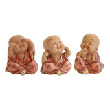 Decoração Trio De Buda Rosê 