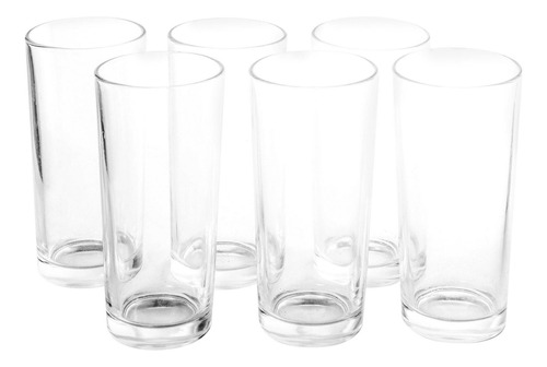 Set X6 Vasos En Vidrio 250 Ml Utensilios Cocina Hogar