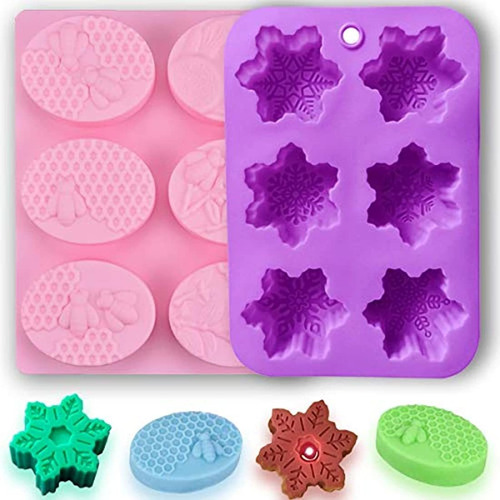 2 Moldes Ovalados De Silicona 3d Para Jabones, Tartas, Velas