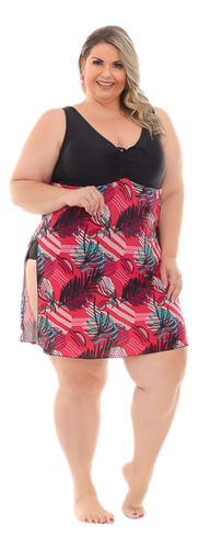 Maio Plus Size Vestidinho Embutida Bojo Removível