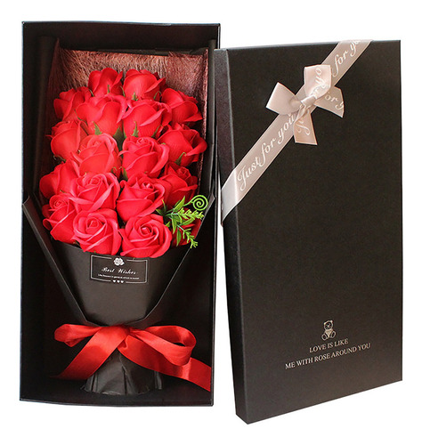 Paquete De 18 Rosas De Jabón, Regalo De San Valentín, Caja D