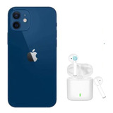 Celular Reacondicionado iPhone 12 64gb Azul+ Audifinos+carga