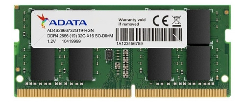 Memoria Ram Adata Premier Ddr4, 2666mhz, 8gb Cl19, So-dimm