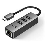 Adaptador Usb C A Ethernet, Uni Usb C Hub Con Rj45 Gigabit E