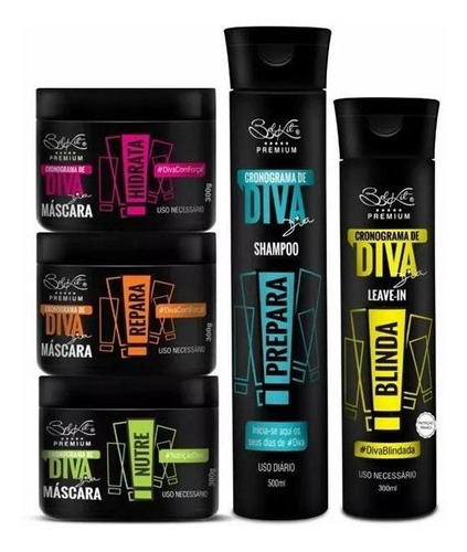 Kit Cronograma Capilar De Diva 5 Produtos Belkit