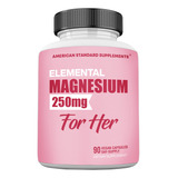 Glicinato De Magnesio Para Mujeres, 250 Mg Elementales Por U