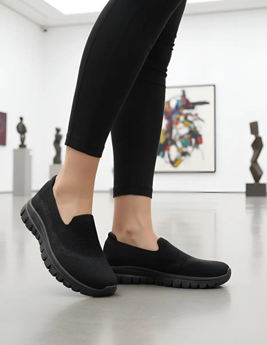 Tenis Mujer Confort Descanso Ligeros Graceful Memory Foam Slip Ins Resorte Skechers 100697 Negro | Meses sin interés