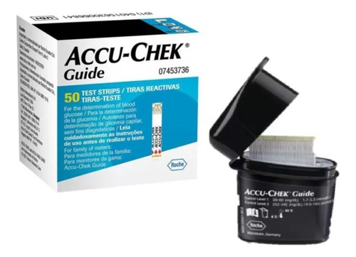 Caja Sellada Tiras Reactivas Accu Chek Guide X 50 Unidades 