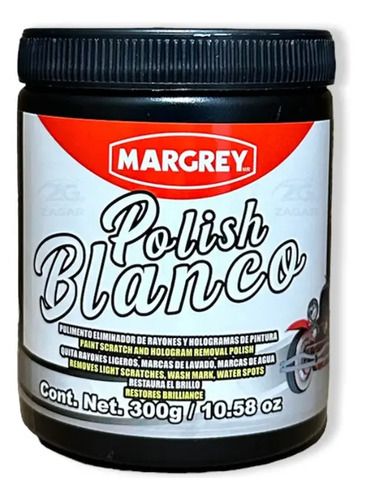 2 Polish Blanco Margrey 300g Eliminador De Rayones Auto Moto