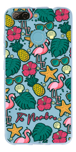 Funda Para Zte Flamingos Tropical Con Tu Nombre