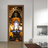 Vinilo Para Puerta Buda Deco Zen Dinastia Interior Vinil M4