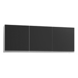 Armário Aéreo 150cm 3 Portas Argélia Branco/preto - Lumil