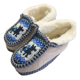 Pantufla Tejida Lana Alpaca Corderito Niño Salta Hornito