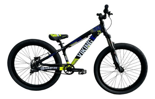 Bicicleta Vikingx Tuff 25 Dj/grau/wheeling Single Preta/azul