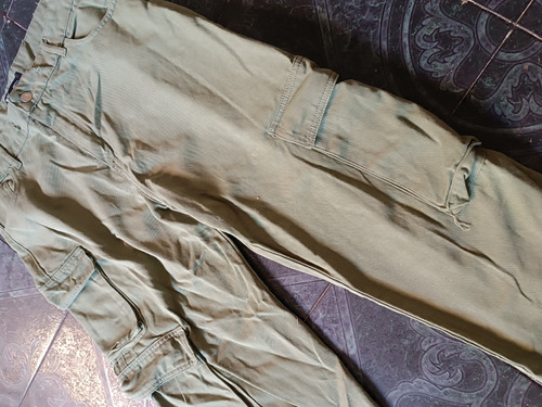 Pantalón Cargo Wide Leg Verde Militar Talle 42