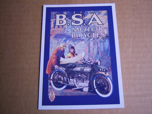 B S A Motor Bicycles . Robert Opie . Post Card . Motorcycle