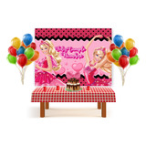 Fondo De Tela De Barbie Para Decorar Cumpleaños Candy Bar 