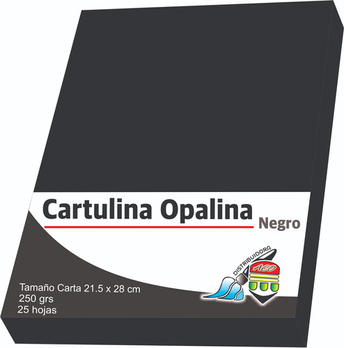 Papel Opalina Cartulina Negro Tam Carta De 250gr 25 Hojas