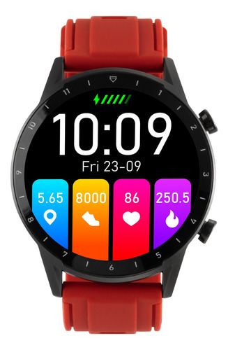 Smartwatch Mobo Cycle 1.52 Negro Y Rojo Diseño De La Correa Mesh