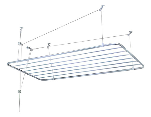 Varal De Teto Reforçado Alumínio 1,20m + Kit De Instalação
