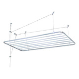 Varal De Teto Reforçado Alumínio 1,20m + Kit De Instalação