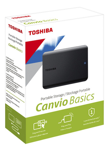Disco Duro Externo Toshiba Canvio Basics Hdtb510xk3aa 1tb 