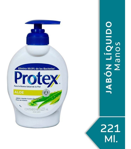 Jabón Líquido Antibacterial Para Manos Protex Aloe - 221ml