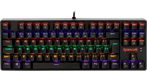 Teclado Redragon Daksa Preto Led Rainbow Switch Red Abnt2