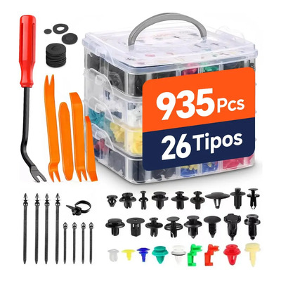 Kit De Grapas Automotrices De 935 Piezas Con Quitagrapas