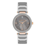 Reloj Anne Klein, Piedras Genuinas, Ceramica, Gris/gold Rose